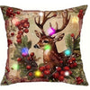 Christmas Elk Wreath Pillowcase - Luminous Holiday Home Decoration