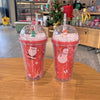 Christmas Holiday Water Cup - 450ml Cartoon Santa & Snowman Cup for Kids