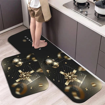 Christmas Kitchen Floor Mat - Washable Doormat for Party & Home Decor