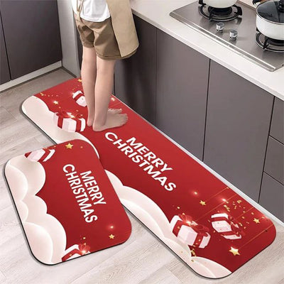 Christmas Kitchen Floor Mat - Washable Doormat for Party & Home Decor