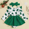 ma&baby Christmas Outfit - Newborn Baby Girl Romper, Deer Santa Jumpsuit & Headband (0-18M)