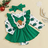 ma&baby Christmas Outfit - Newborn Baby Girl Romper, Deer Santa Jumpsuit & Headband (0-18M)