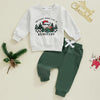 Baby Boy Christmas Outfit - Sweatshirt & Reindeer Truck Pants Set (0-36 Months)