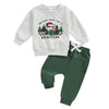 Baby Boy Christmas Outfit - Sweatshirt & Reindeer Truck Pants Set (0-36 Months)