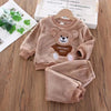 2023 Winter Baby Clothes Set - Hooded Cartoon Bear 3-Piece Outfit for Boys & Girls (0-5Y)