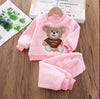 2023 Winter Baby Clothes Set - Hooded Cartoon Bear 3-Piece Outfit for Boys & Girls (0-5Y)