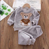 2023 Winter Baby Clothes Set - Hooded Cartoon Bear 3-Piece Outfit for Boys & Girls (0-5Y)