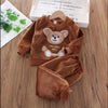 2023 Winter Baby Clothes Set - Hooded Cartoon Bear 3-Piece Outfit for Boys & Girls (0-5Y)