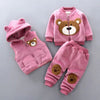 2023 Winter Baby Clothes Set - Hooded Cartoon Bear 3-Piece Outfit for Boys & Girls (0-5Y)