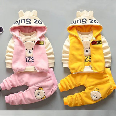 Girls Cute Cartoon Hooded Sets Autumn Boys Fashion Casual Comfortable Suit 12M-5 Years Old